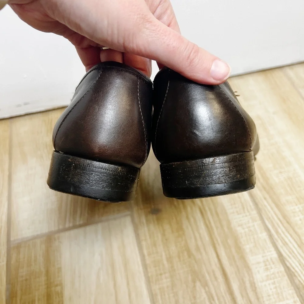 Vintage Gucci 1953 Horsebit Loafers Dark Brown Leather Size 41 E Wide